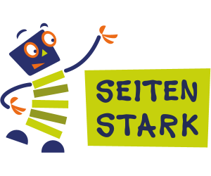 Das Maskottchen mit Logo von Seitenstark