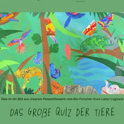 Man sieht ein Bild mit gezeichneten Tieren.