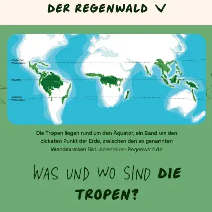 Man sieht eine Karte der Tropen.