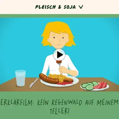 Man sieht das Standbild aus einem Video mit einem Mädchen und einem Teller.