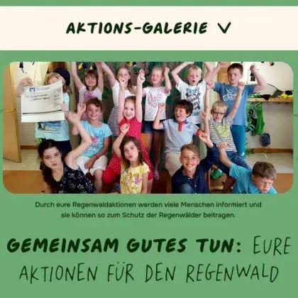Man sieht eine Übersicht der Seite und ein Bild mit einer Kindergruppe.