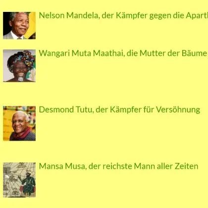 Screenshot Liste Personen
