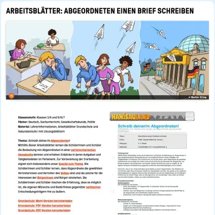 Screenshot Arbeitsblätter