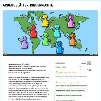 Screenshot Arbeitsblätter