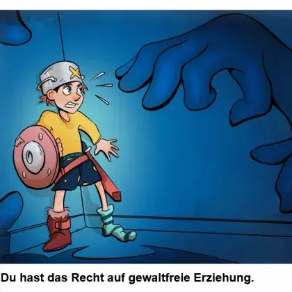 Bedrohtes Kind in Ecke