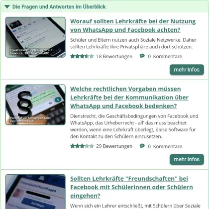 Praxishilfe: WhatsApp und Facebook