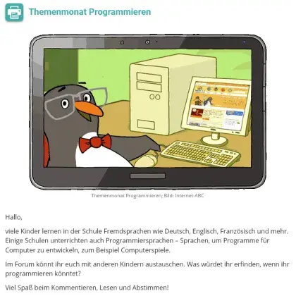 Programmieren im Internet-ABC