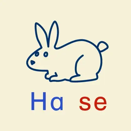 Illustration Hase mit Schrift