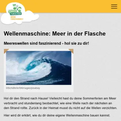 Man sieht eine Übersicht der Seite.