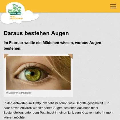 Man sieht eine Übersicht der Seite.