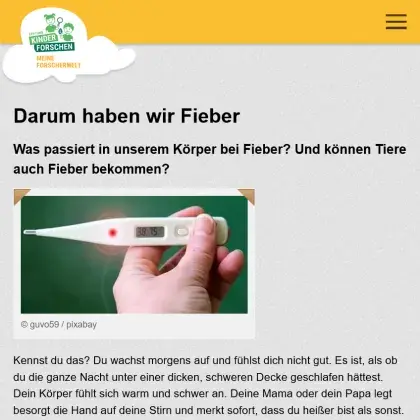Man sieht eine Übersicht der Seite.