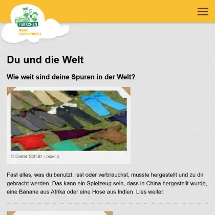Man sieht eine Übersicht der Seite.