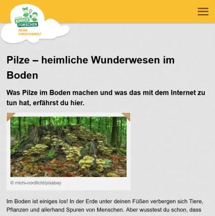 Man sieht eine Übersicht der Seite.