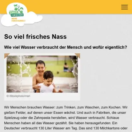Man sieht eine Übersicht der Seite.