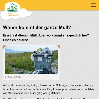 Man sieht eine Übersicht der Seite.