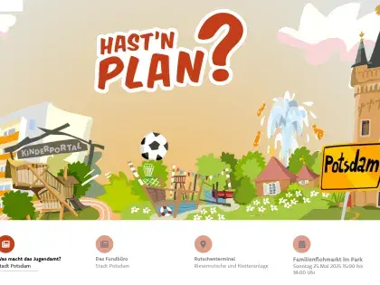 Man sieht die Website.