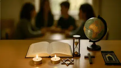 Religiöse symbole und Kerze
