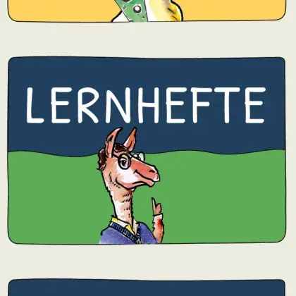 Man sieht eine Übersichtsbild zu Lernheften.