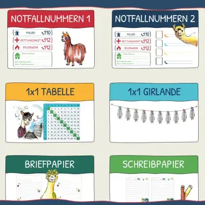 Man sieht eine Übersicht von Arbeitsblättern.