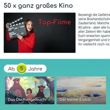 Man sieht den Anfang einer Filmliste.