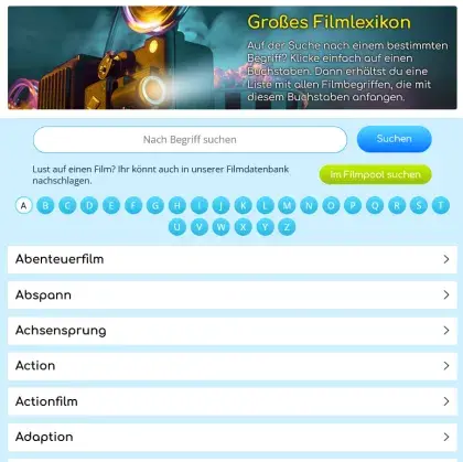 Man sieht Artikel aus einem Filmlexikon.