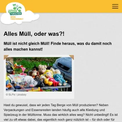 Man sieht eine Übersicht der Seite.