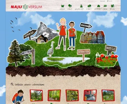 Screenshot der Startseite von NAJUversum