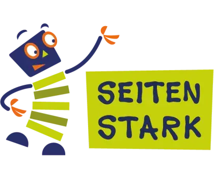 Das Maskottchen mit Logo von Seitenstark
