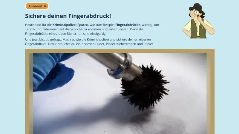 Pinsel für Fingerabdruck
